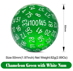 DAD330 - D100 Dice [Green Glitter]