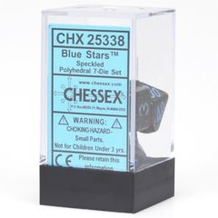 CHX25338 - Speckled Blue Stars 7 Dice Set