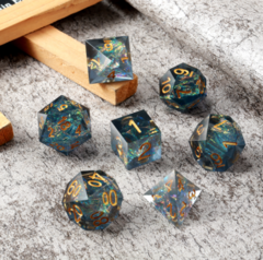 DAD602 - Sharp Edge Dice Set (7pcs) [Peacock]