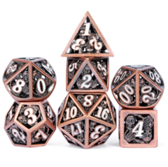 DAD616 - Hollow Dice Set (7pcs) (Skull) [Copper & White]