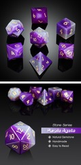 DAD825 Gemstone Dice Set (7pcs) [Purple Agate (Natural)]