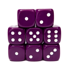 Set of 8d6 Dice - Translucent Dark Purple w/ White