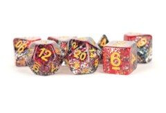Particle Red And Black 16mm Resin Poly Dice Set