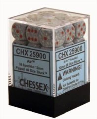 CHX25900 - Dice d6 Set: Air Speckled - 12mm Six Sided Die (36) Block of Dice
