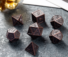 DAD551  Metal & Enamel Dice Set (7pcs) [Copper]