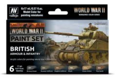 WWII British Armour & Infantry - 6 Paint Set