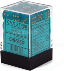 CHX27985 - Luminary Teal/Gold 12mm d6 Dice Block (36 Dice)