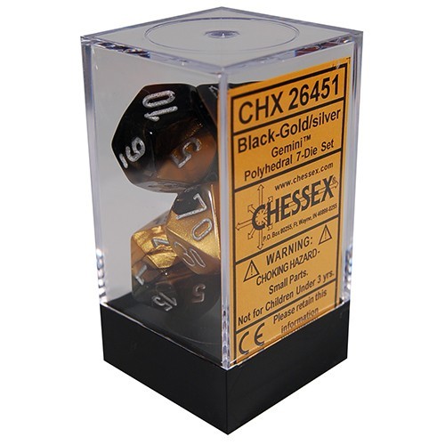 CHX26451 - Gemini Polyhedral 7-Die Set Black-Gold/Silver