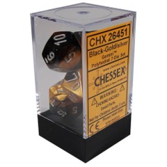 CHX26451 - Gemini Polyhedral 7-Die Set Black-Gold/Silver