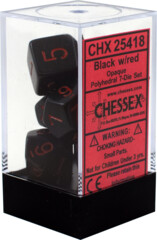CHX25418 - Black W/ Red 7 Dice Set