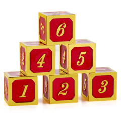 DAD575 Metal & Enamel Dice Set (Red & Gold)