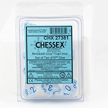 CHX27381 - Icicle / Light Set of Ten d10 Dice