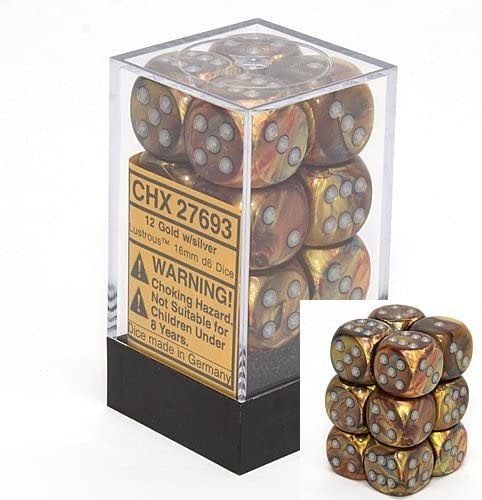 Festive Circus/black 16mm d6 Dice Block (12 dice)