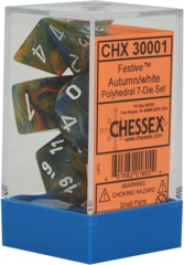 CHX30001 - Festive - Autumn/White - Polyhedral 7-Die Set