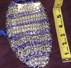 Kittensoft Chainmail Medium Dice Bag With String (J6/MB-AC) Silver Orange or Silver Blue