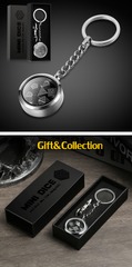 DAD357 - Mini Metal Dice Set Keychain [Silver]