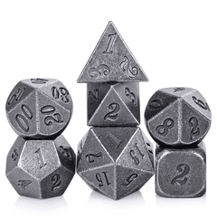 DAD555 Metal & Enamel Dice Set (7pcs) [Crude Iron]