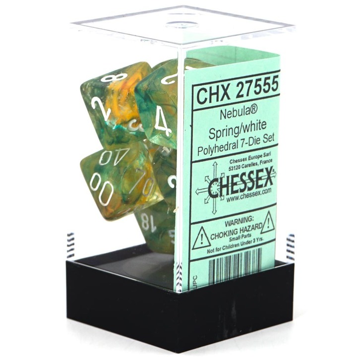 CHX27555 - Nebula - Polyhedral 7 Die Set - Spring/white