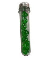 DAD036 - Resin Dice Set (7pcs) - Transparent Green