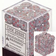 CHX25920 - Dice d6 Set: Granite Speckled - 12mm Six Sided Die (36) Block of Dice