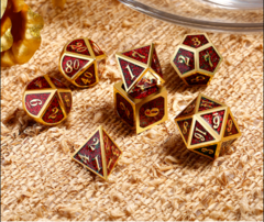 DAD548  Metal & Enamel Dice Set (7pcs) [Fireflies]