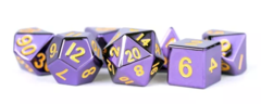 Metallic Dice Games - Purple with Gold Numbers 16mm Polyhedral Dice Set