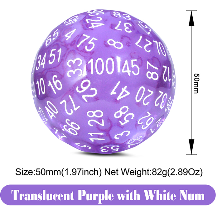 DAD327 - D100 Dice [Translucent Purple]