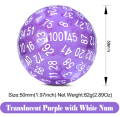 DAD327 - D100 Dice [Translucent Purple]