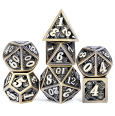 DAD617 - Hollow Dice Set (7pcs) (Skull) [Bronze & White]