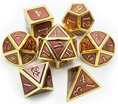 DAD505 - Metal & Enamel Dice Set (7pcs) [Plum & Gold]
