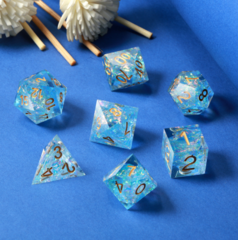 DAD609 - Sharp Edge Dice Set (7pcs) [Topaz]