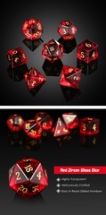 DAD844 Glass Dice Set (7pcs) [Ruby Zircon]