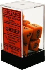 CHX25403 - Opaque Orange W/ Black 7 Dice Set