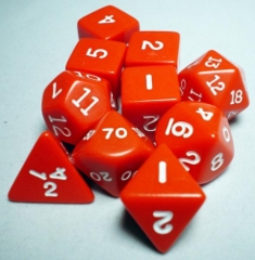 Koplow - Polyhedral - Red and White 10 Dice Set in Tube