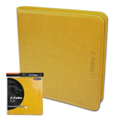 BCW Z-Folio LX - Yellow with Orange Stitch- 12 Pocket