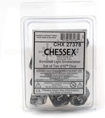 CHX27378 - Light Smoke/Silver Set of ten d10 Dice