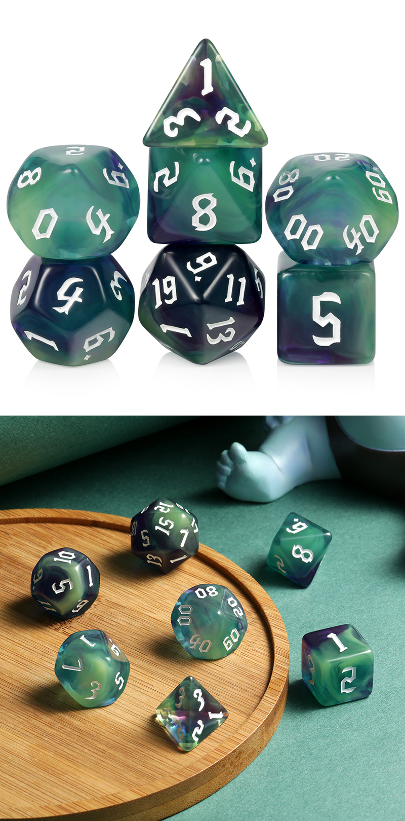 Acrylic Dice Set (7pcs) [Nightmare]