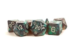 Stardust Gray w/ Silver Numbers 16mm Polyhedral Dice Set