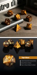 DAD815 Gemstone Dice Set (7pcs) [Tiger's Eye (Natural)]