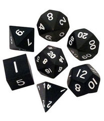 Metallic Dice 16mm Black Metal Dice Set