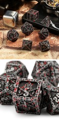 DAD663 Metal & Enamel Dice Set (7pcs) (Reaper) [Blood & Iron]