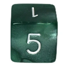 Set of 8d6 Dice - Marble Green w/ White