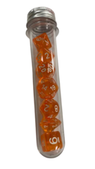 DAD037 - Resin Dice Set (7pcs) - Transparent Orange