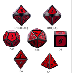 DAD534  Metal & Enamel Dice Set (7pcs) [Rose & Gunmetal]