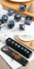 DAD678 Sharp Edge Dice Set (7pcs) (Dragon Eye) [Blue]