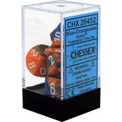 CHX26452 - Gemini Polyhedral 7-Die Set Blue-Orange/White