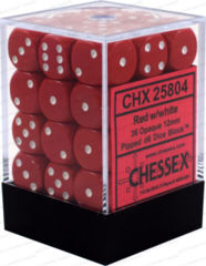 CHX25804 - Red/White 12mm d6 Dice Block