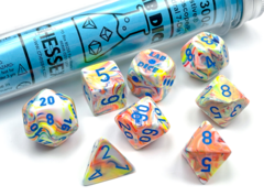 Chessex 30047 - Festive Polyhedral Kaleidoscope/blue 7 Die Set