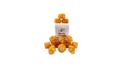 Set of 15 Dice w Arch'd4 : Marble Caramel w/ White Numbers