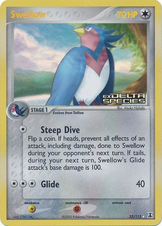 Swellow - 32/113 - Rare - Reverse Holo
